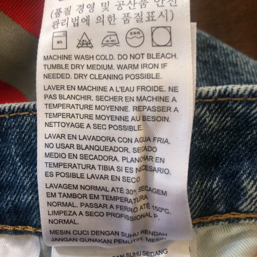 Levi's Premium Blue Jeans Men's 34x34 Dark Wash Denim Side Striped Lot 512 - Picture 11 of 13